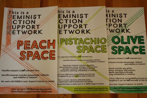 Feminist Action Support Network offers three definitions of safe spaces. (Photo courtesy of FEMINIST ACTION SUPPORT NETWORK)