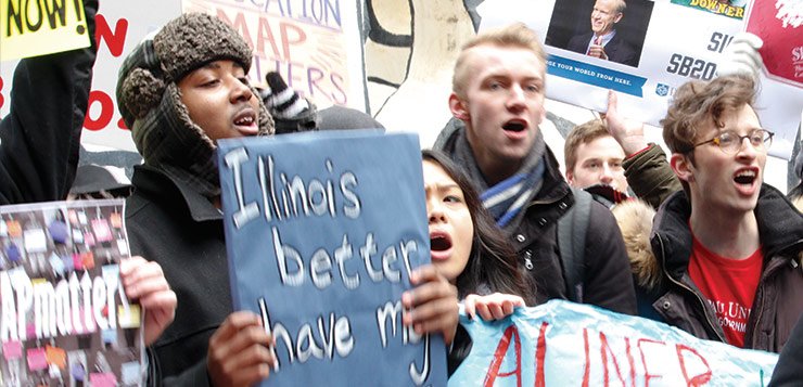 In February, protestors rallied together in hopes of saving Monetary Award Program (MAP) grants. A recent budget deal will fund the grants that many DePaul students use to go to school.