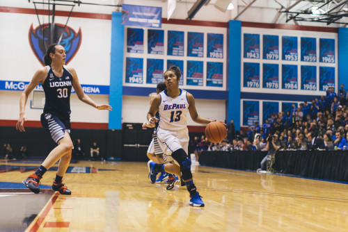 Chanise Jenkins was named Big East Player of the Year. (Josh Leff / The DePaulia)