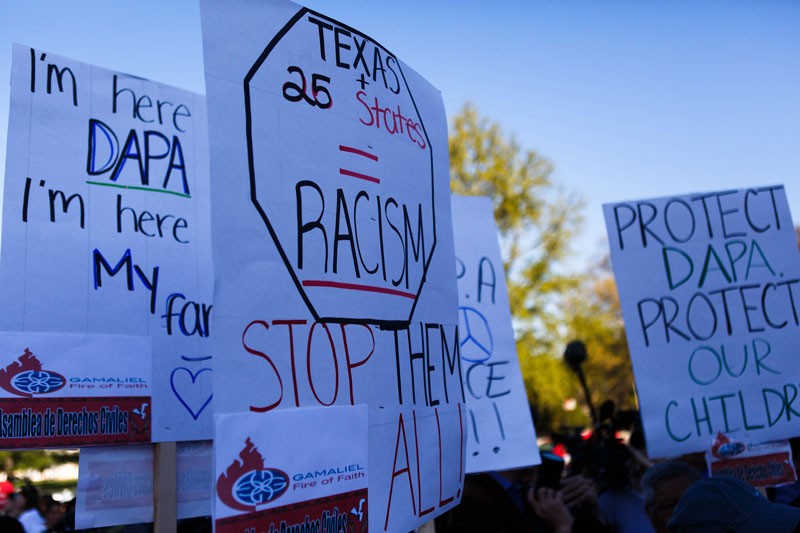 Hundreds of protesters from all over the United States arrived at the U. S. Supreme Court April 18 to show their support for immigration reform in Washington, D.C. (Keith Lane | MCT Campus)