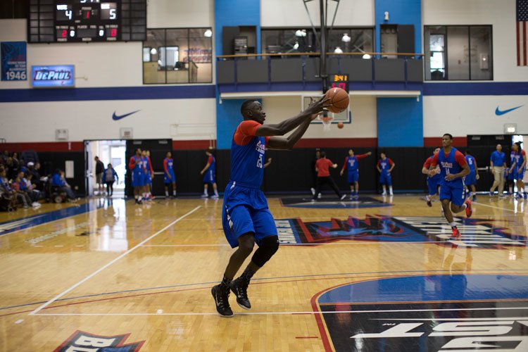 Freshman forward Oumar Berry is one of three DePaul players transferring next year. (Josh Leff / The DePaulia)