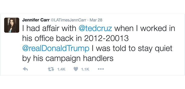 Commentary: My photo was used by a Twitter account tied to false Ted Cruz sex rumors