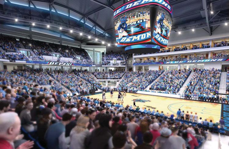 A rendering of the interior of the new DePaul arena. (Photo courtesy of DEPAUL ATHLETICS)