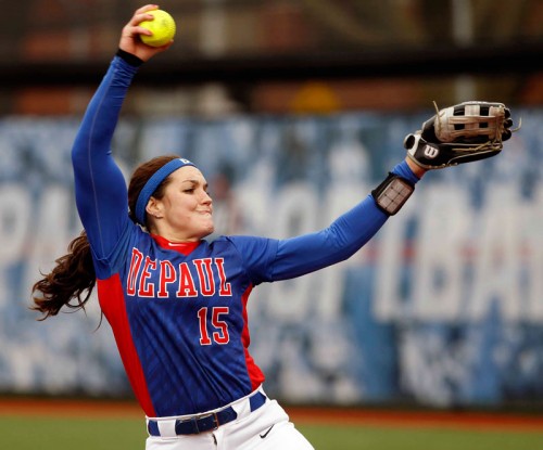 Morgan Maize boasts a 10-2 record with a 2.50 ERA in Big East conference play, all while batting .481. (Photo courtesy of DePaul Athletics) 