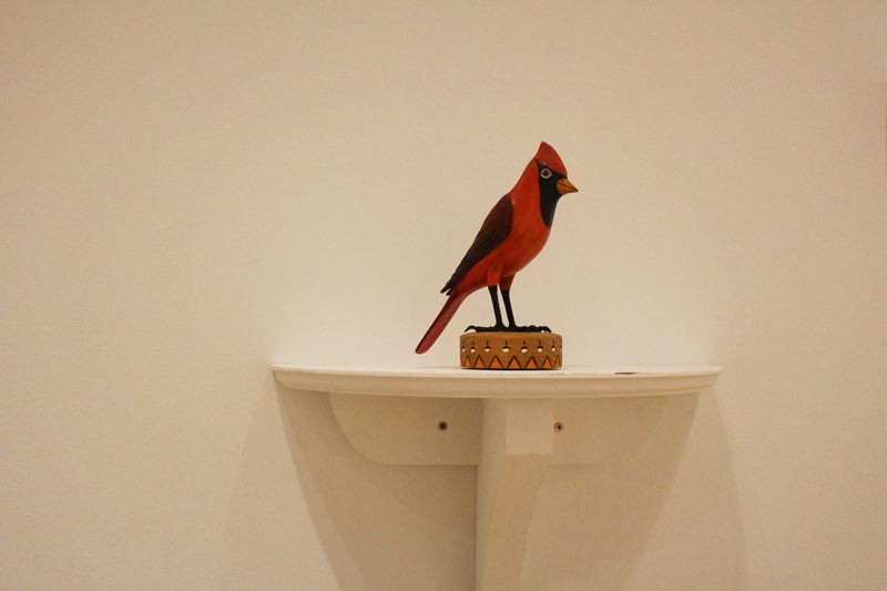 A figure from Fitzpatrick’s exhibit “The Secret Birds.” The exhibit is the most popular in the DePaul Art Museum’s history. (Danielle Harris / The DePaulia)