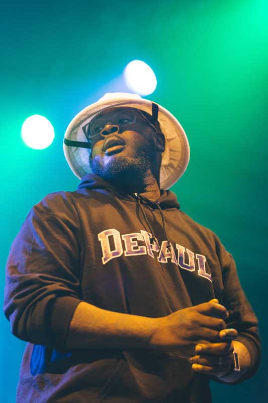 T-Pain performs at FEST. The concert was moved indoors this year to McGrath-Phillips Arena. (Josh Leff / The DePaulia)