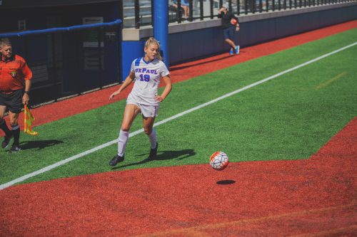 Senior forward Ana Greik leads the team with five goals in the season. (Olivia Jepson/The DePaulia)