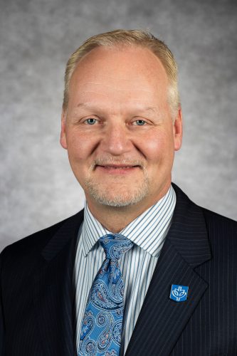 Eugene Zdziarski, Vice President for Student Affairs, Student Affairs, VPSA, DePaul University, is pictured in a studio portrait Thursday, Feb. 25, 2016. (DePaul University/Jeff Carrion)