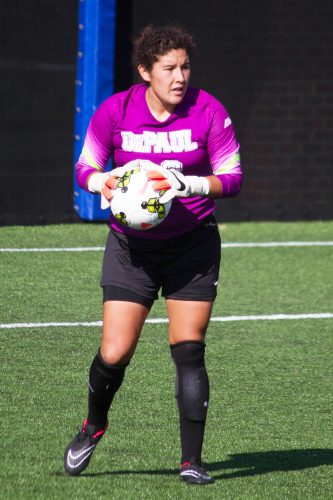 Alex Godinez is a graduate assistant for DePaul after four years playing keeper. (DePaulia File Photo)
