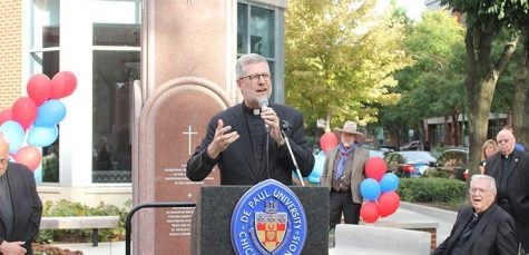 DePaul dedicates memorial outside Arts & Letters