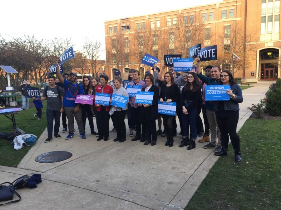 Elected officials representing DePaul and surrounding areas join students for a get out the vote rally on the Lincoln Park campus. (Brenden Moore/The DePaulia)