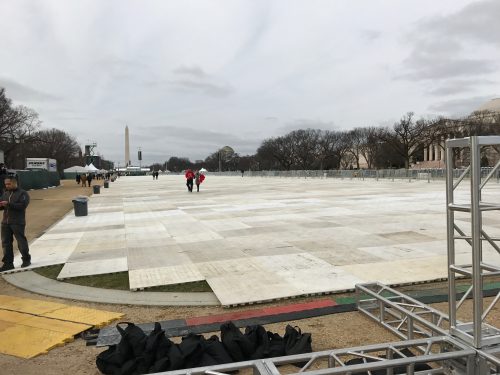 The National Mall is ready for the thousands of spectators expected for Friday's inauguration. (Brenden Moore/The DePaulia)