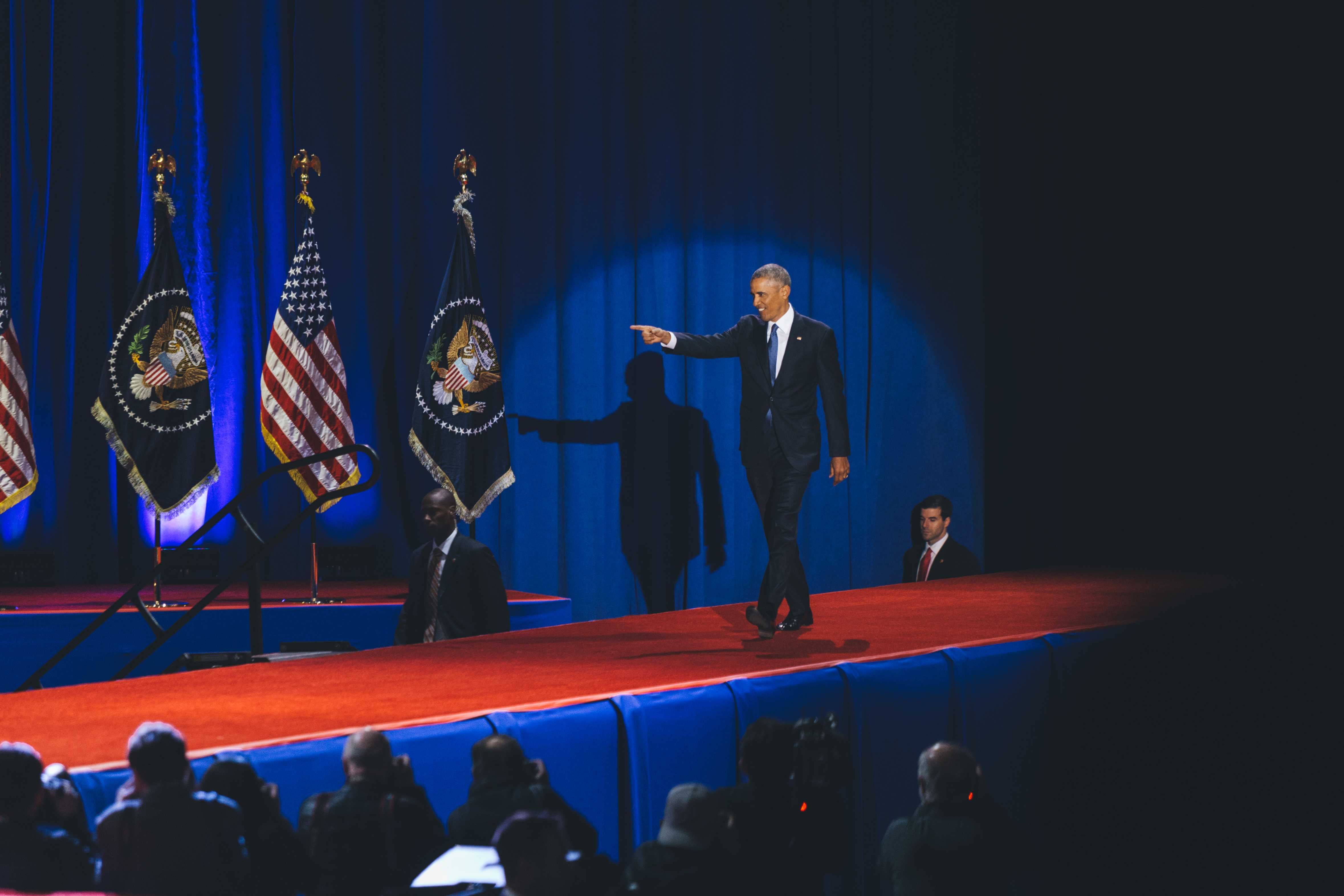 President Obama gives his farewell speech from McCormick Place, warning Americans not to take democracy for granted. (Josh Leff/The DePaulia)