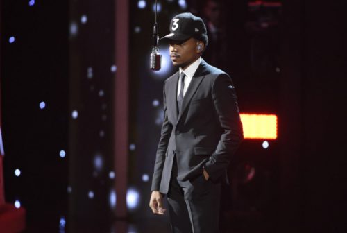 Chance the Rapper performs at the ESPY Awards at the Microsoft Theater on Wednesday, July 13, 2016, in Los Angeles. (Photo by Chris Pizzello/Invision/AP) ORG XMIT: CAPM130