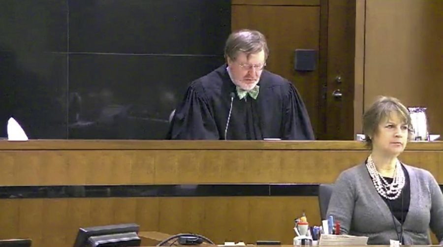 This still image taken from United States Courts shows Judge James Robart listening to a case at Seattle Courthouse on March 12, 2013 in Seattle.   Robart placed a nationwide hold on President Donald Trump's executive order, banning  travel to the United States by migrants from seven Muslim-majority countries, Friday, Feb. 3, 2017.  (United States Courts via AP)