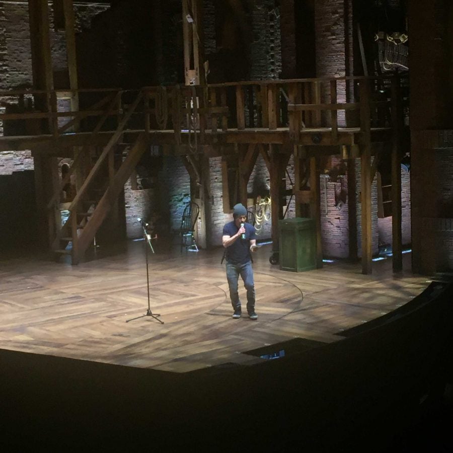 Hamilton actor and lead Miguel Cervantes hosted the student performances. Over 12 students performed on the Hamilton stage. 