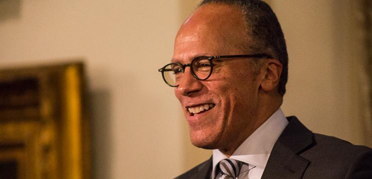 Journalists Lester Holt, Ben Welsh honored by university