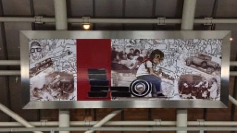 Green line stop Cermak-McCormick Place has various mural illustrations adorning its station. 