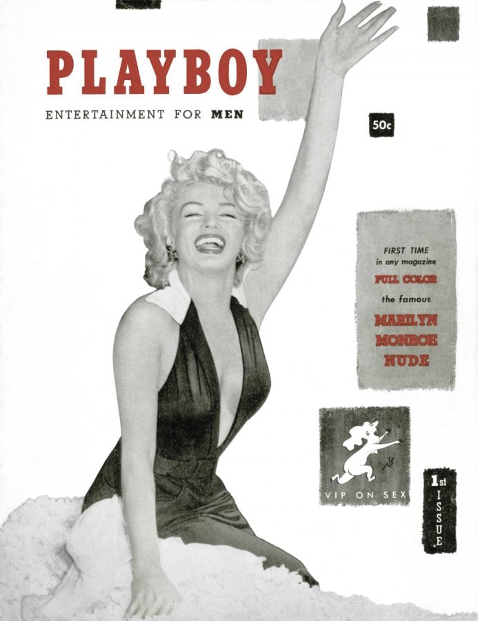 This image released by Playboy shows Marilyn Monroe on the cover of their December 1953 issue. (Playboy via AP)