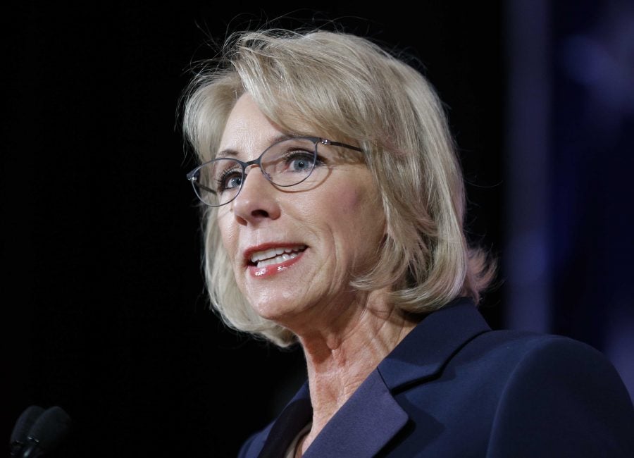 Betsy DeVos announced changes to sexual assault policy that could affect DePaul. (Photo courtesy of  The Associated Press)