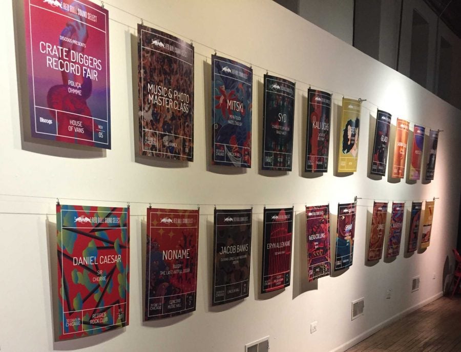 The posterwork for the Red Bull Sound Select 30 days in Chicago taking place all throughout November.
(Matt Koske/The DePaulia)