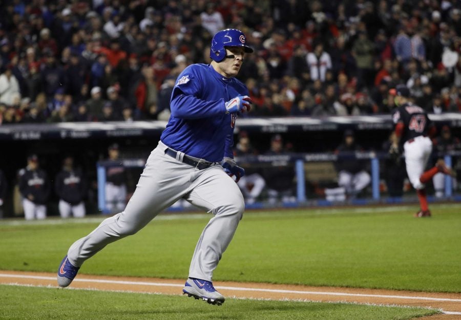 Anthony Rizzos and his charity, The Rizzo Foundation, was honored with the Roberto Clemente Award. 
(David J. Phillip/AP)