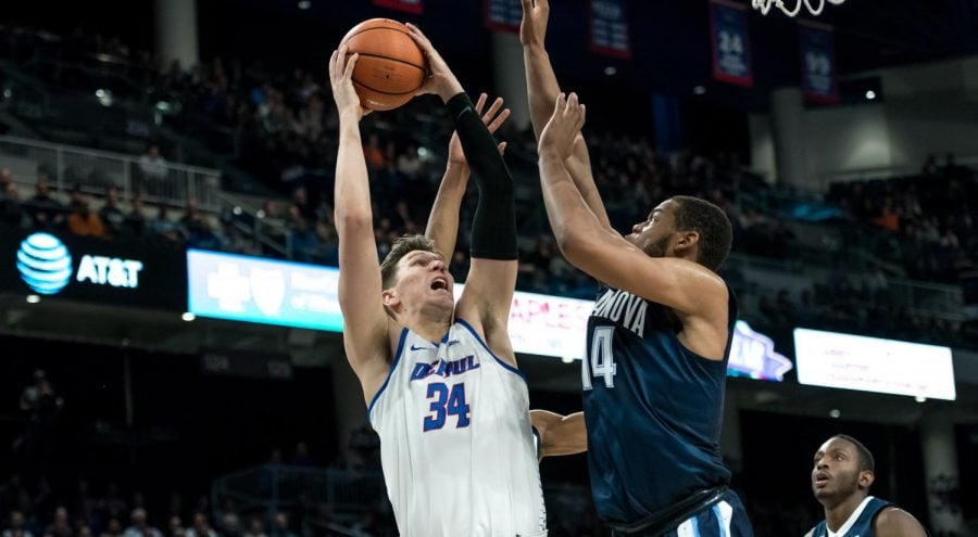 Marin Maric had a double-double in DePauls first Big East win Saturday at St. Johns (Konrad Markowski / The DePaulia)