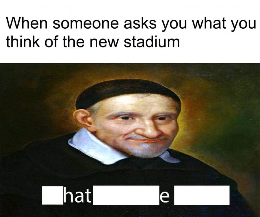 An example of one of the memes shared, using the Vincentian question to mock the arena.
(Photo courtesy of Patrick Kunst)