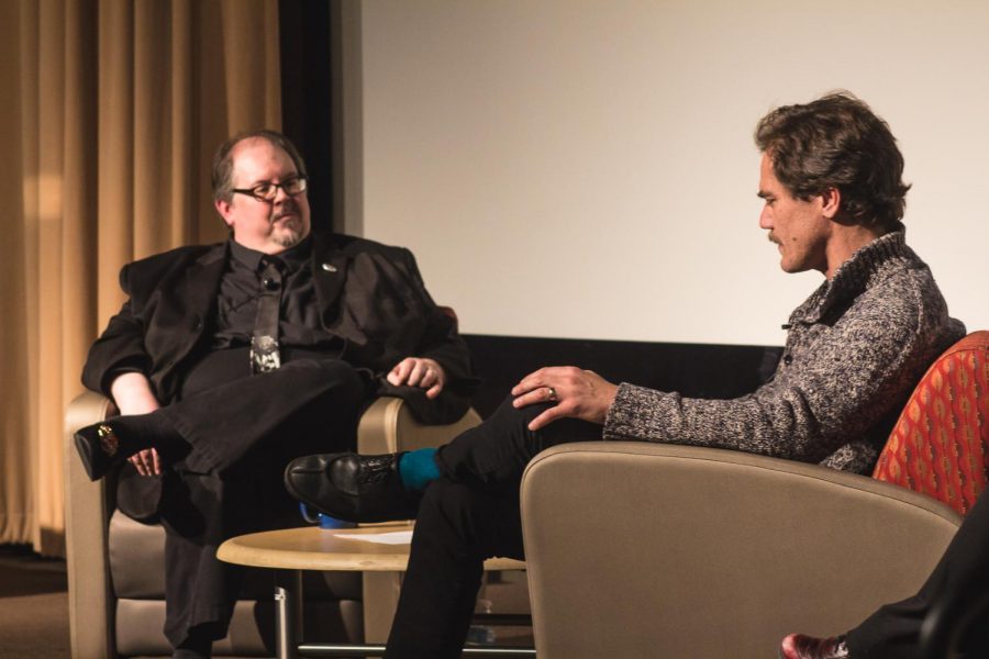 Shannon discusses his work as part of the converstion at the event. One of his most recent works, The Shape of Water was nominated for 13 Academy Awards this year.  (Photo by Jesus Montero)