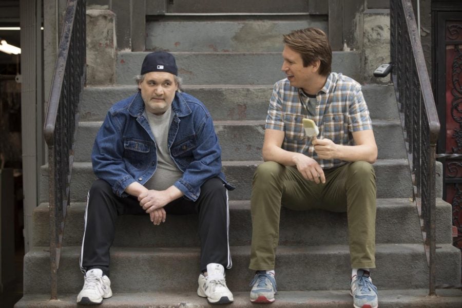 Recurring guest star Artie Lange and Holmes in a topical episode about Langes substance abuse in season two episode Artie. (Photo courtesy of HBO)
