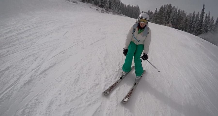 DePaul Snow Club cheers on hometown skiers looking for boost from games.  (Photo of Anna Wisniiewski)