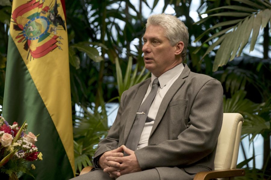 Cubas President Miguel Diaz-Canel during an April 23, 2018 meeting with the Bolivian president at Revolution Palace in Havana, Cuba. 
(Ramon Espinosa | Pool via AP)