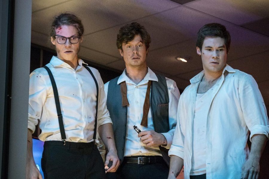 Comedians and friends Blake Anderson, Anders Holm and Adam Devine star in the new Netflix action-comedy Game Over, Man that they also wrote and produced.
(Photo courtesy of Netflix)