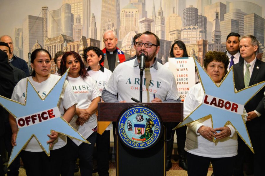 Arise Chicago, a group of labor activists, has been at the forefront of passing Chicago’s minimum wage ordinance.
(Shelly Ruzicka | ARISE Chicago)