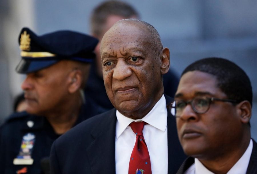 Bill Cosby leaves the courthouse after his conviction on April 26. 