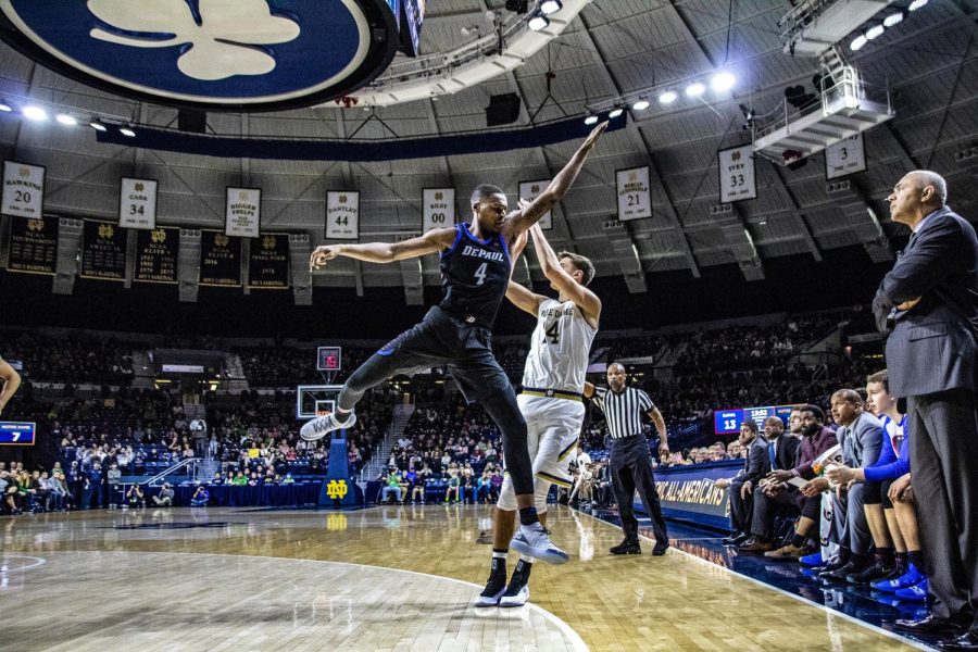 Sophomore forward Paul Reed and the DePaul Blue Demons battle the Butler Bulldogs tonight at Wintrust Arena. Richard Bodee I The DePaulia 