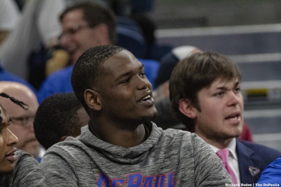 DePauls newest transfer CarteAre Gordon watches the Blue Demons battle the Butler Bulldogs. 