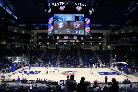 DePaul and Creighton players warm up with just under 20 minutes until gametime Monday night at Wintrust Arena. The Blue Demons won the game 80-69. Alexa Sandler | The DePaulia