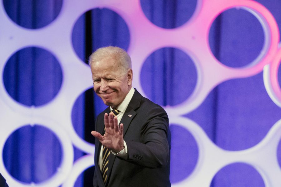 Former Vice President Joe Biden departs from a forum on the opioid epidemic, at the University of Pennsylvania in Philadelphia, Thursday, April 11, 2019. Seven women have so far accused the likely Democratic primary candidate of inappropriate touching and unwanted physical contact.