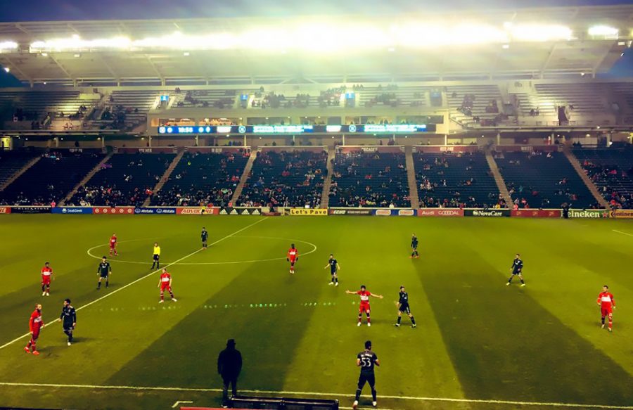 Only 10,439 people were in attendance for the Chicago Fire game against the Vancouver Whitecaps on April 12 at SeatGeek stadium.