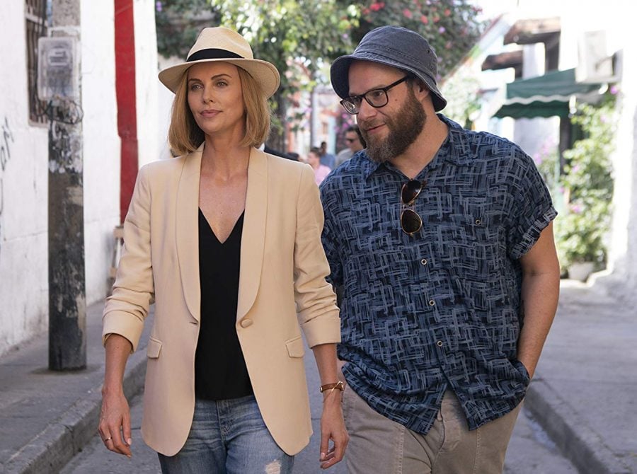 Charlize Theron and Seth Rogan in Long Shot as Secretary of State Charlotte Field and journalist Fred Flarsky. 