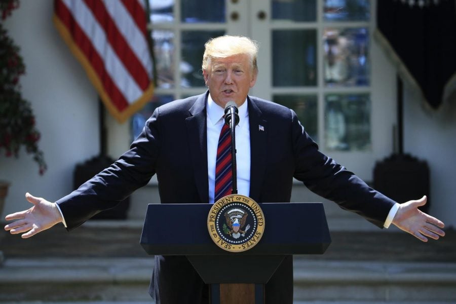 President Donald Trump speaks about modernizing the immigration system in the Rose Garden of the White House, Thursday, May 16, 2019, in Washington.