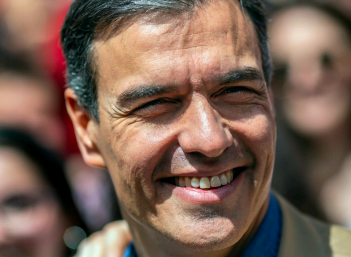 Spanish Prime Minister Pedro Sanchez smiles during a campaign event in Toledo, Spain on April 26, 2019. His Socialist Party took 29 percent of the vote  in the Sunday, April 28 election. 