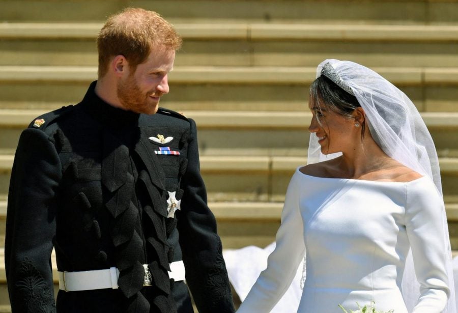  Prince Harry and Meghan Markle, pictured on their wedding day.