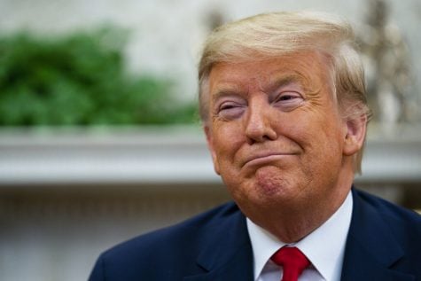 President Donald Trump smiles during a meeting with Ecuadorian President Lenin Moreno in the Oval Office of the White House, Wednesday, Feb. 12, 2020, in Washington. (AP Photo/Evan Vucci)