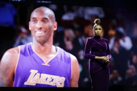 Jennifer Hudson sings a tribute to former NBA All-Star Kobe Bryant and his daughter Gianna, who were killed in a helicopter crash Jan. 26, before the NBA All-Star basketball game Sunday, Feb. 16, 2020, in Chicago.