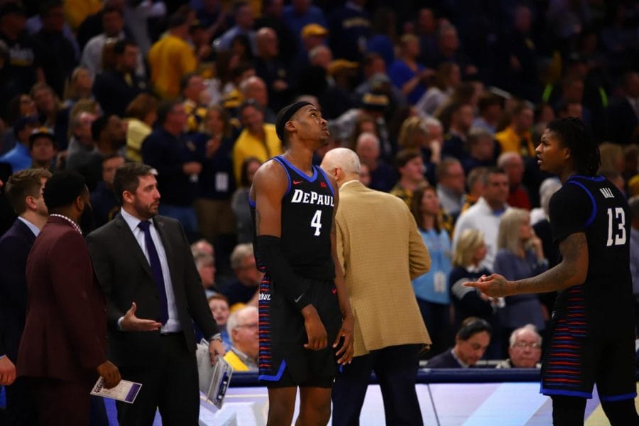 Paul Reed looks on at the end of the second half as Marquette shoots crucial free throws.