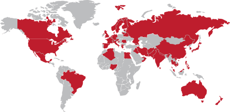 Countries that have coronavirus cases as of March 1, 2020.