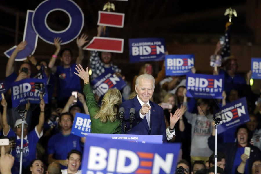 Democratic+presidential+candidate+former+Vice+President+Joe+Biden+speaks+at+a+primary+election+night+campaign+rally+Tuesday%2C+March+3%2C+2020%2C+in+Los+Angeles.
