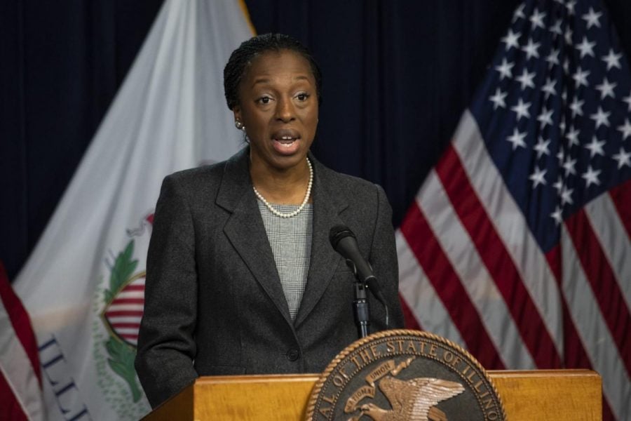 Dr. Ngozi Ezike, director of the Illinois Department of Public Health, speaks at the Thompson Center in Chicago during the daily update on the states response to the coronavirus pandemic, Monday, March 30, 2020.